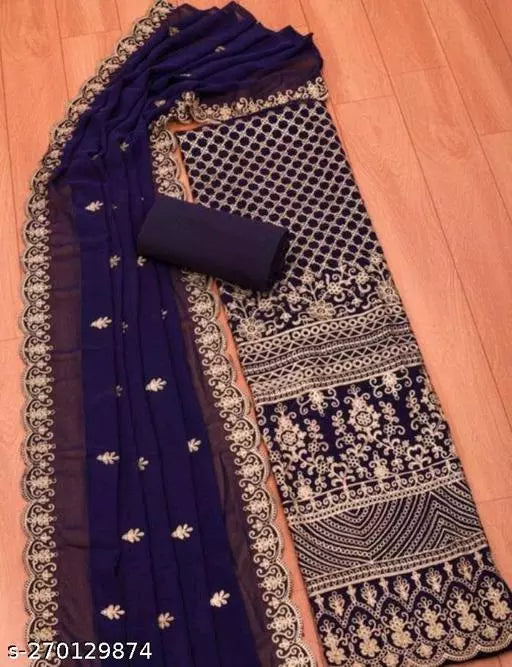 Fancy Unstitched Patiala Georgette Suits with Heavy Embroidery Work