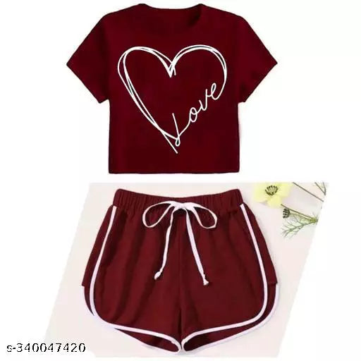 Summer special premium quality cotton Crop Tops & Shorts combo