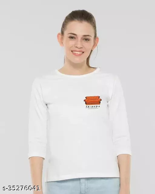 Vivient Women Friends Pocket Sofa Boyfriend T-Shirt