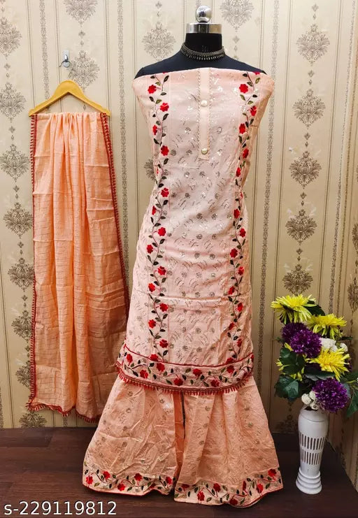 Women's Fashion Chanderi Cotton Garara Suit