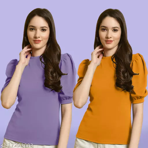 Clasic Casual Fashion Forward Women's Top - Pack of 2