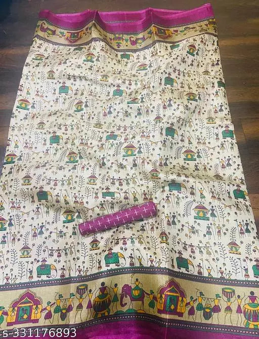 WARLI PRINT KHAADI SILK BLENDED SAREE