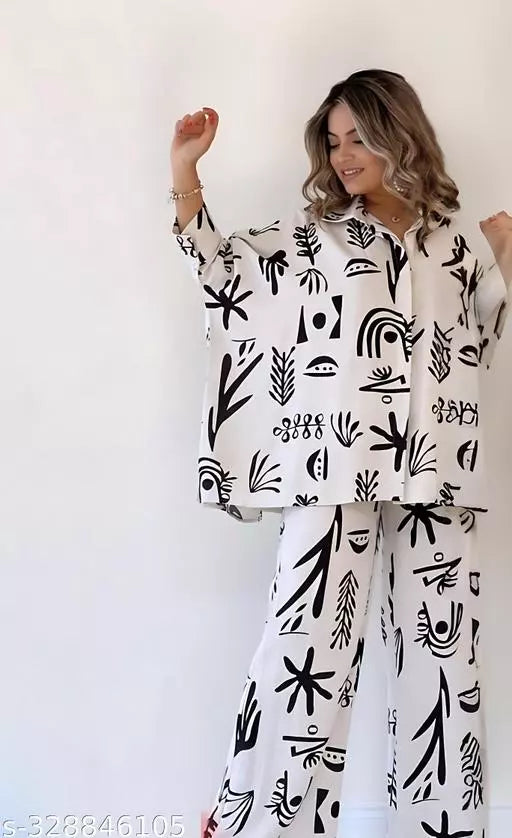 Stylish Kaftan Style Co-ord Set with Palazzo Pants