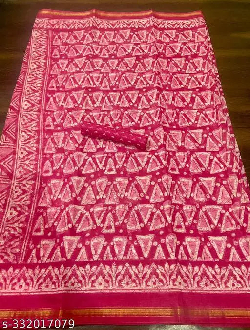 TRIO PRINTED COTTON BLENDED SAREE