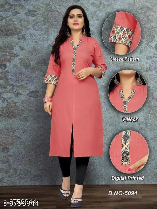 Women Cotton Solid Kurti