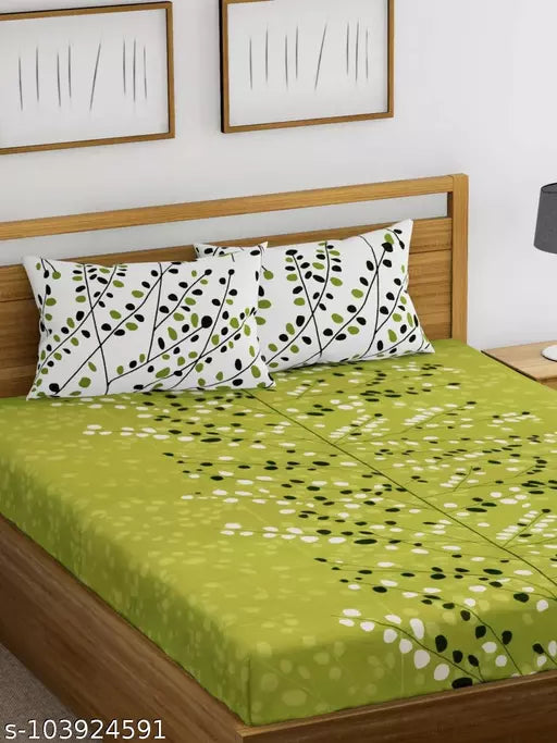 Double Pure Cotton Bedsheet With 2 Pillow Covers