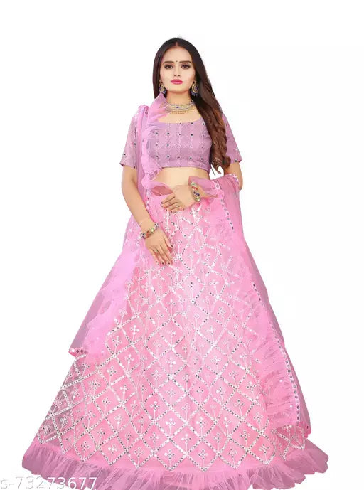 NET LEHENGA CHOLI MADE BY KRADDLE