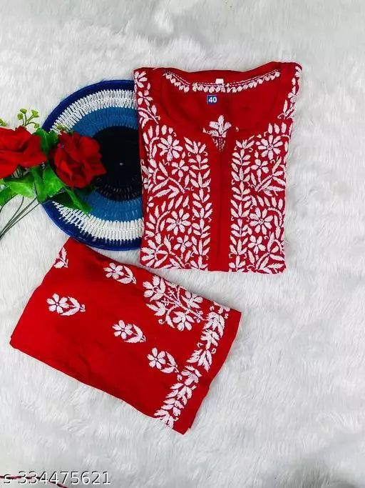 BEST FESTIVE WEAR CHIKANKARI WORK KURTA WITH PLAZZO