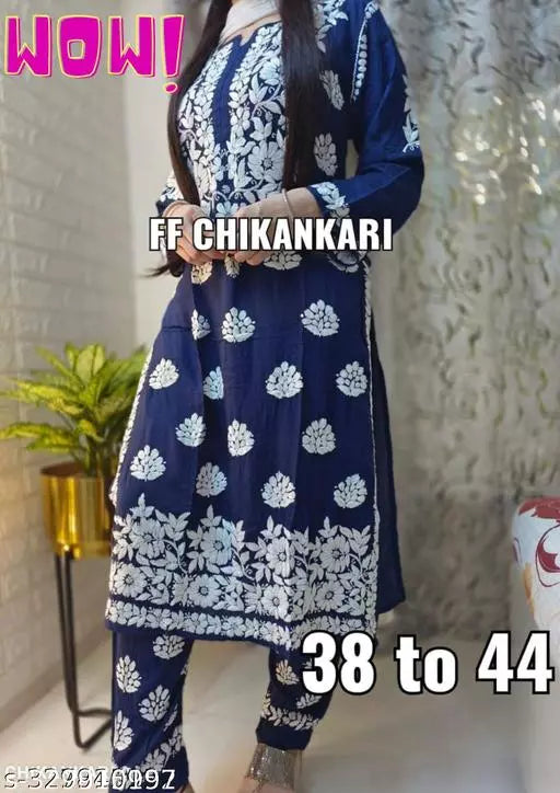 CHIKANAKARI KURTI AND PANTS