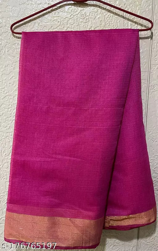 SOFT COTTON GOLDEN LACE SAREE