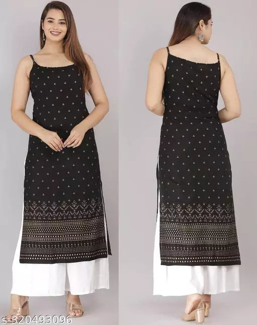 Women's Floral Printed Straight Fit Sleeveless Kurti Casual kurti For women Black Kurti Pink Kurti Duppata Set Tie Die Print Kurti Short Kurti