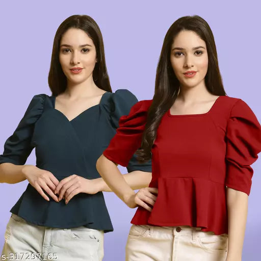 Clasic Casual Fashion Forward Women's Top - Pack of 2