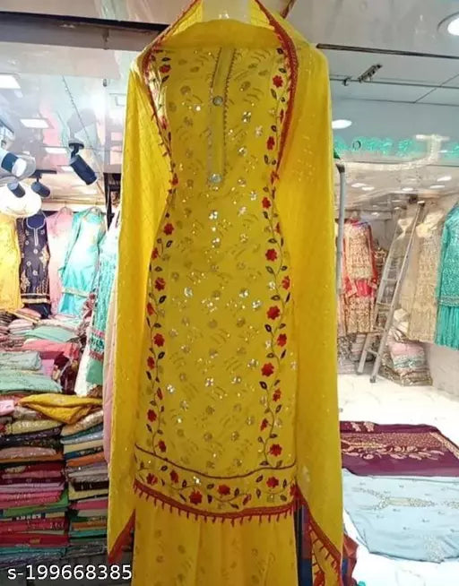 HALDIRAJ WEDDING WEAR HEAVY DOUBLE SEQUENCE WORK DESIGNS SUITS