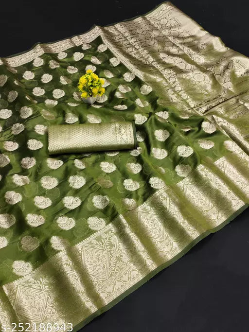 Morpich Fashion Top Dyed Organza Silk Saree