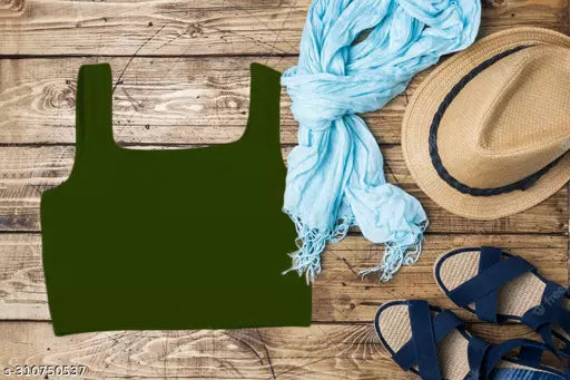 Women's Solid Cotton Rib Knit Crop Tank Top