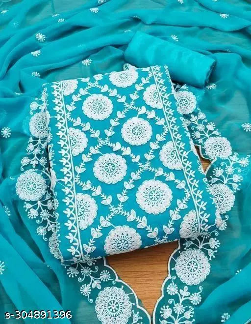 Unstiched Georgette Embroidered Salwar Suits & Dress materials