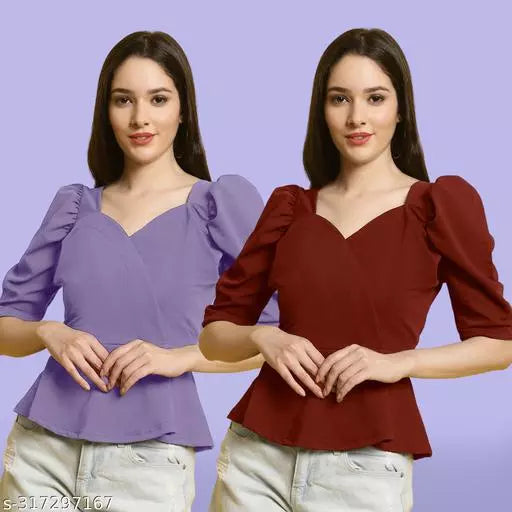 Clasic Casual Fashion Forward Women's Top - Pack of 2