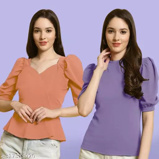 Classic Casual Fashion Forward Women's Top - Pack of 2