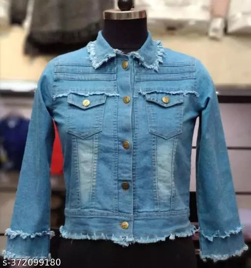 Aqua blue danem jacket for women