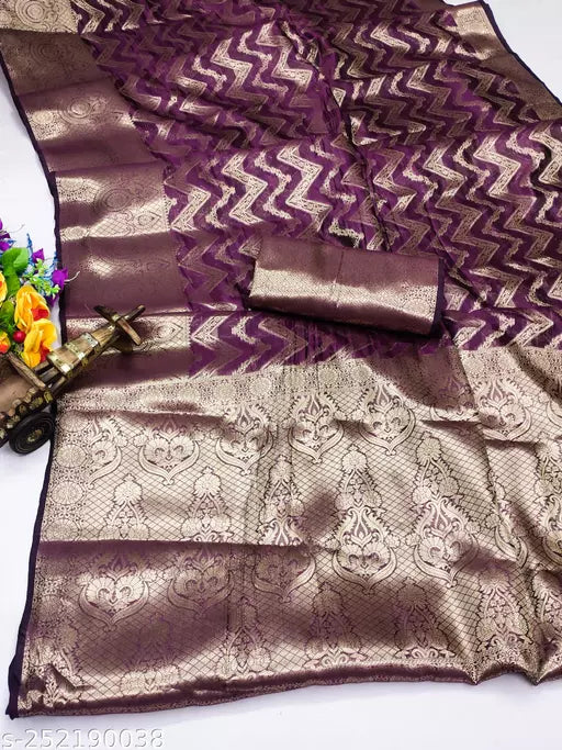 Morpich Fashion Top Dyed Organza Silk Saree