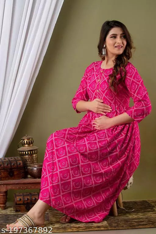 Mialo fashion maternity feeding kurtis for women with both side invisible zip.