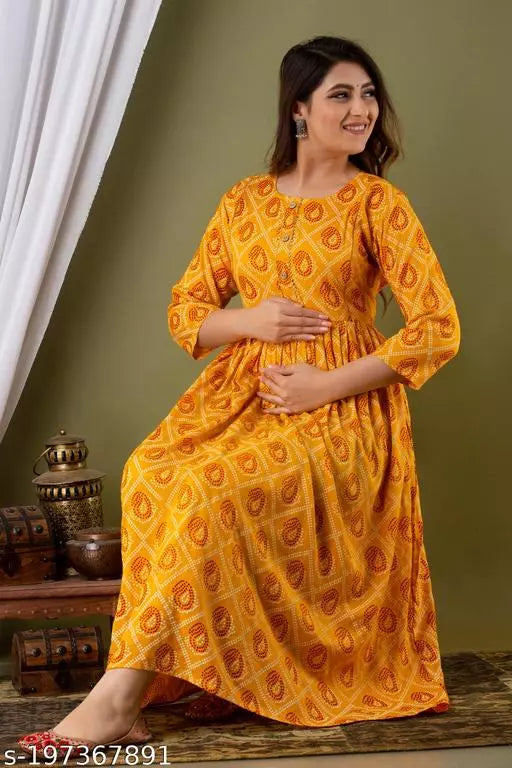 Mialo fashion maternity feeding kurtis for women with both side invisible zip.