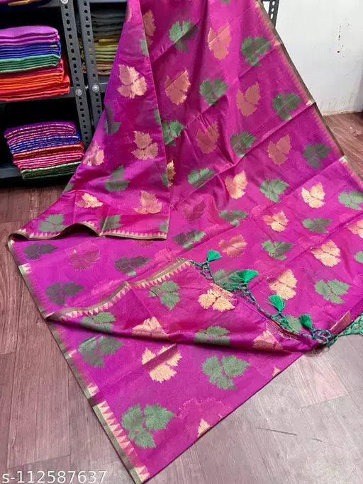 TRENDING LEAF BOOTA SILK SAREE