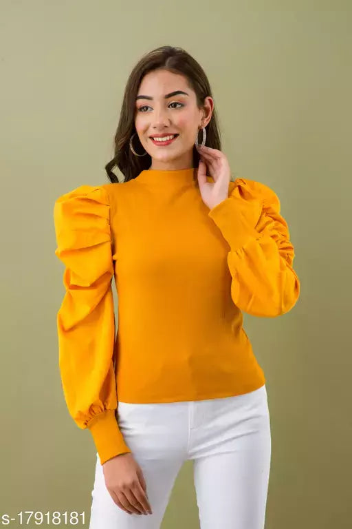 Mialo puff sleeves party wear top