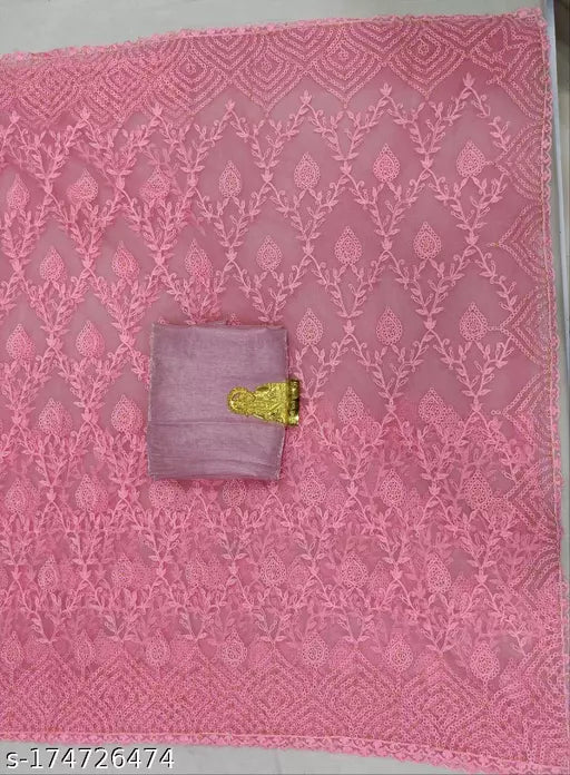 FANCY BEAUTIFUL EMBROIDERY NET SAREE