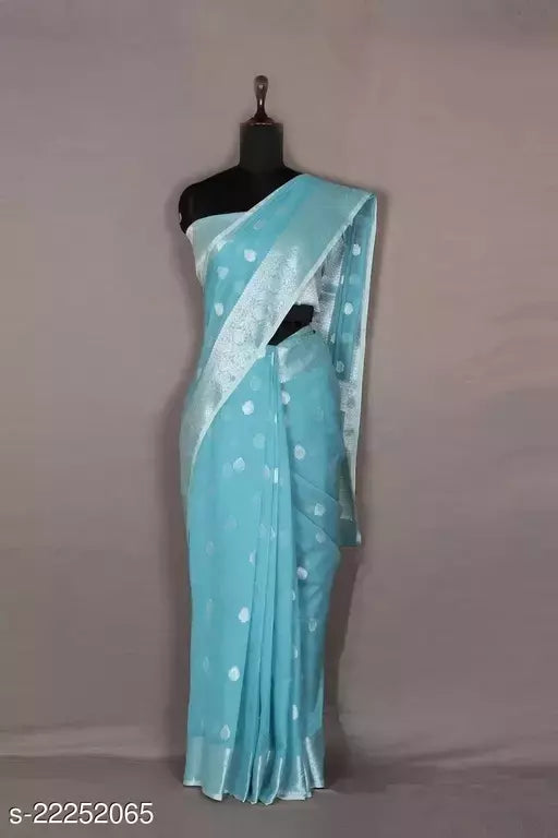BANARASI SILK SILVER ZARI SAREE