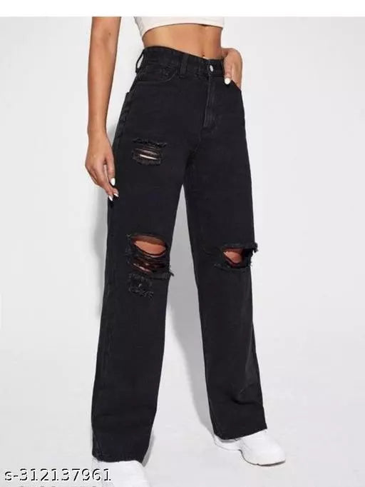 SAANU'S FASHION - Stylish Torned Distressed Boyfriend Women's Jeans For Girls & Women