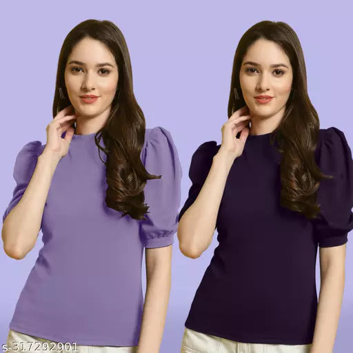 Clasic Casual Fashion Forward Women's Top - Pack of 2