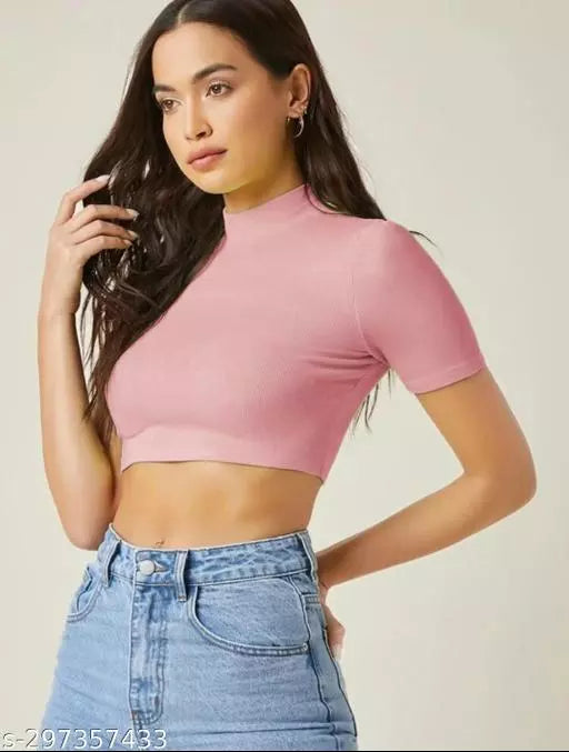 Womens Peach Crop Top