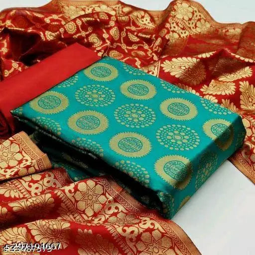 SUIT+RED SARKARI-RED PLAIN-RAMA GOLA TOP
