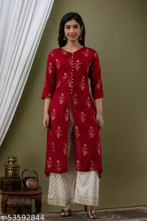 Mialo front slit kurta plazzo