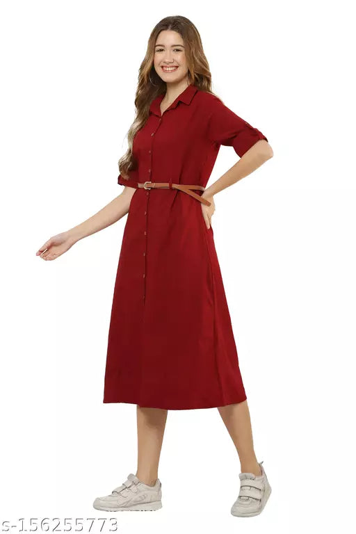 dress for women::casual dress::a line dress::knee length dress