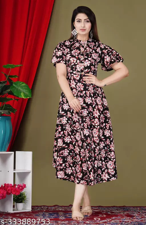 Shree Ganesh Fashion Stylish Rayon Printed Anarkli kurtis For women