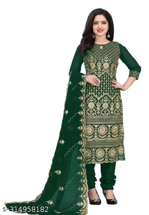 Women's Patiala Full Work Party Wear Unstiched Double Sequence Embroidered Work Plus Double Layer Multiwork Sequence Work Georgette Salwar Suit & Dress Materials