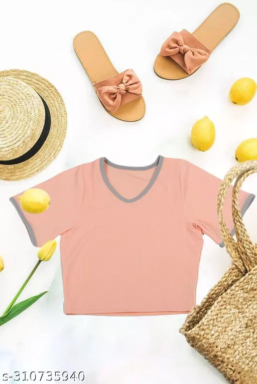 Women's Solid Cotton Rib Knit Crop Tank Top