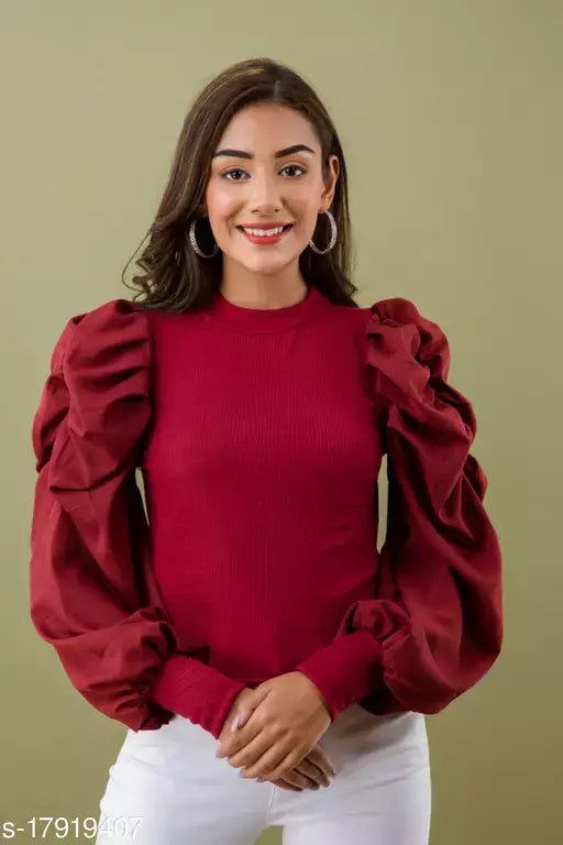 Mialo puff sleeves party wear top