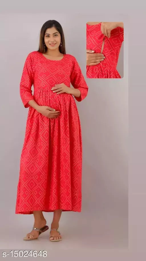 Mialo Peach maternity kurta with feeding zip.
