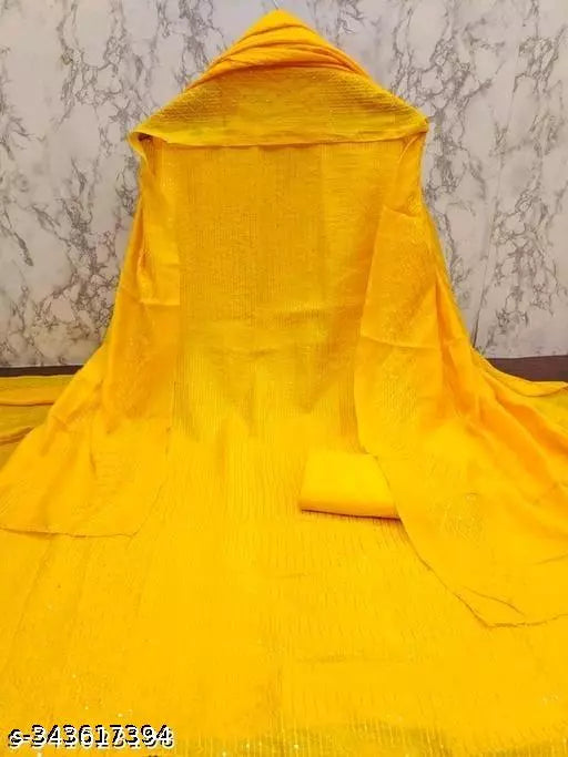 Chanderi Cotton Sequience Work Dress Material For Women