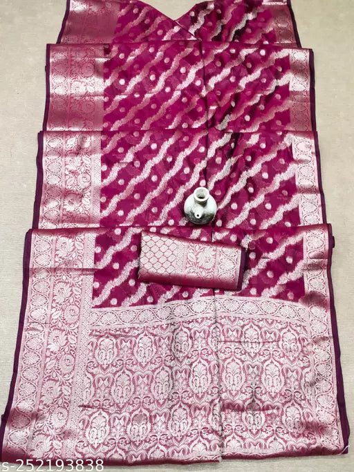 Morpich Fashion Top Dyed Organza Silk Saree