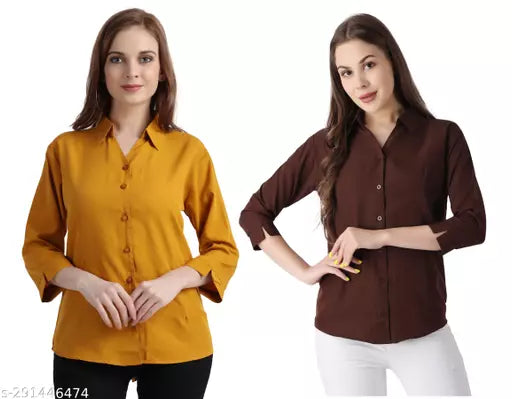 Fancy Retro Women Shirts (Pack of 2)