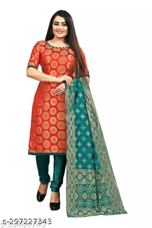 SUIT+RAMA CHOKTHA-RAMA PLAIN-RED GOLA TOP