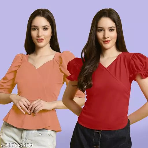 Classic Casual Fashion Forward Women's Tops - Pack of 2