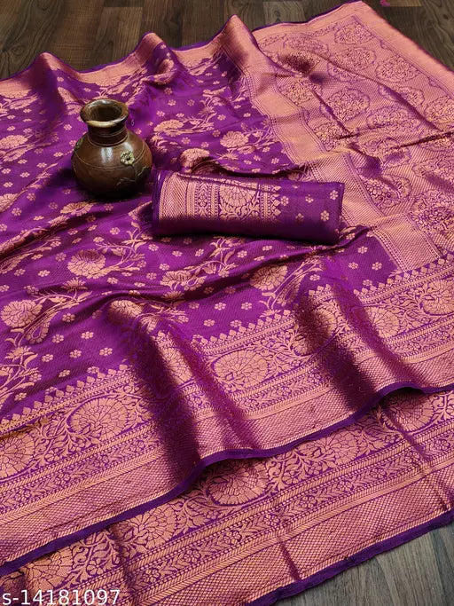 Banarasi Silk Copper Zari Sarees