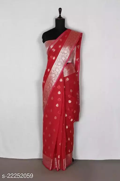 BANARASI SILK SILVER ZARI SAREE