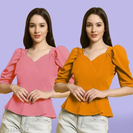 Classic Casual Fashion Forward Women's Tops - Pack of 2