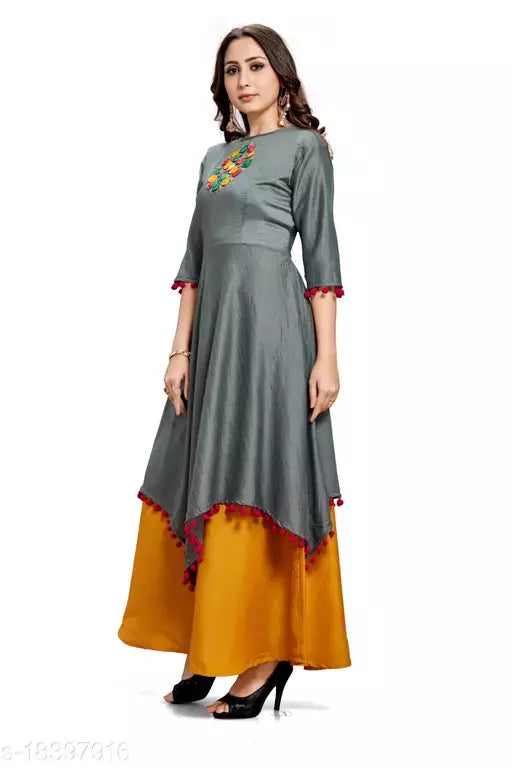 Women Muslin Anarkali Gown